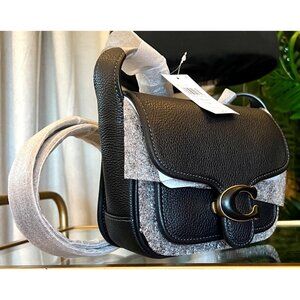 AUTHENTIC COACH BLACK LEATHER TABBY MESSENGER HANDBAG - NEW WITH TAGS